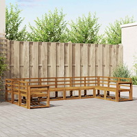 vidaXL Utomhussoffset 10 pcs Naturfärg Massivt Akaciaträ