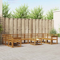 vidaXL Utomhussoffset 11 pcs Naturfärg Massivt Akaciaträ