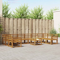vidaXL Utomhussoffset 11 pcs Naturfärg Massivt Akaciaträ