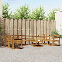 vidaXL Utomhussoffset 11 pcs Naturfärg Massivt Akaciaträ