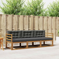 vidaXL Utomhussoffset med kudde 3 pcs Naturlig och Antracit