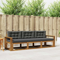 vidaXL Utomhussoffset med kudde 3 pcs Naturlig och Antracit