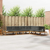 vidaXL Utomhussoffset 6 Stycke Naturlig och Antracit