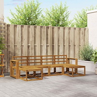 vidaXL Utomhussoffset 6 pcs Naturfärg Konstruerat trä