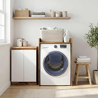 vidaXL Tvättmaskinskabinet med lagring Gammalt trä 67,5 x 62 x 97 cm