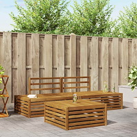 vidaXL Utomhussoffset 3 Stycke Naturfärg Massivt Akaciaträ