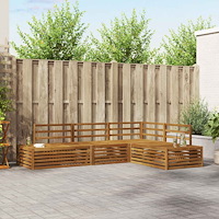 vidaXL Utomhussoffset 4 Stycke Naturfärg Massivt Akaciaträ