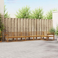 vidaXL Utomhussoffset 6 pcs Naturfärg Massivt Akaciaträ