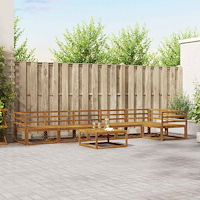 vidaXL Utomhussoffset 7 pcs Naturfärg Massivt Akaciaträ