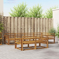 vidaXL Utomhussoffset 7 pcs Naturfärg Massivt Akaciaträ