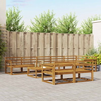 vidaXL Utomhussoffset 9 pcs Naturfärg Massivt Akaciaträ