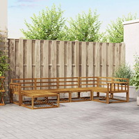 vidaXL Utomhussoffset 6 pcs Naturfärg Massivt Akaciaträ