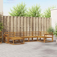 vidaXL Utomhussoffset 6 pcs Naturfärg Massivt Akaciaträ