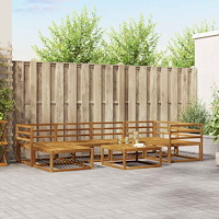 vidaXL Utomhussoffset 7 pcs Naturfärg Massivt Akaciaträ
