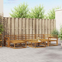 vidaXL Utomhussoffset 7 pcs Naturfärg Massivt Akaciaträ