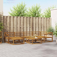 vidaXL Utomhussoffset 7 pcs Naturfärg Massivt Akaciaträ