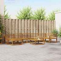 vidaXL Utomhussoffset 8 pcs Naturfärg Massivt Akaciaträ