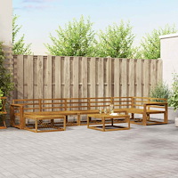 vidaXL Utomhussoffset 8 pcs Naturfärg Massivt Akaciaträ