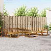 vidaXL Utomhussoffset 8 pcs Naturfärg Massivt Akaciaträ