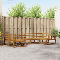 vidaXL Utomhussoffset 6 pcs Naturfärg Massivt Akaciaträ