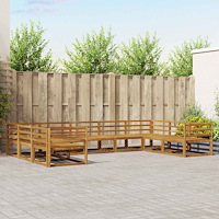 vidaXL Utomhussoffset 9 pcs Naturfärg Massivt Akaciaträ
