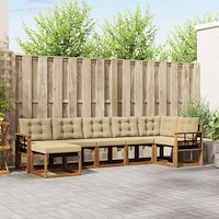 vidaXL Utomhussoffset med kudde 7 pcs Naturlig och Beige