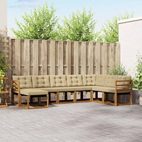 vidaXL Utomhussoffset med kudde 8 pcs Naturlig och Beige