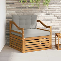 vidaXL Utomhussoffa Massivt Akaciaträ Naturlig och ljusgrå