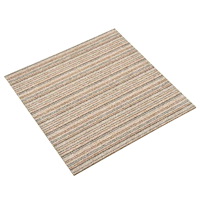 vidaXL Matta 20 pcs Randig beige 50 x 50 cm 100% Polypropen
