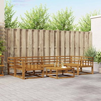 vidaXL Utomhussoffset 7 pcs Naturfärg Massivt Akaciaträ