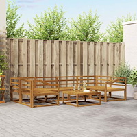 vidaXL Utomhussoffset 7 pcs Naturfärg Massivt Akaciaträ