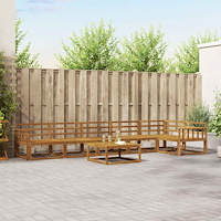 vidaXL Utomhussoffset 7 pcs Naturfärg Massivt Akaciaträ