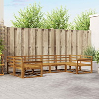 vidaXL Utomhussoffset 6 pcs Naturfärg Massivt Akaciaträ