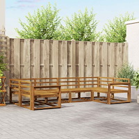 vidaXL Utomhussoffset 6 pcs Naturfärg Massivt Akaciaträ