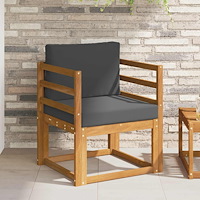 vidaXL Utomhussoffa Massivt akaciaträ och polyester Naturfärg