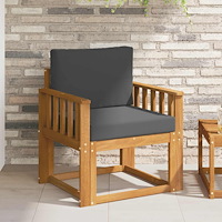 vidaXL Utomhussoffa Massivt akaciaträ och polyester Naturfärg