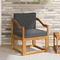 vidaXL Utomhussoffa Massivt akaciaträ och polyester Naturfärg