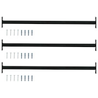 vidaXL Justerbar fönstersäkerhetsstång 3 pcs Svart Stål
