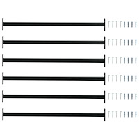 vidaXL Justerbar fönstersäkerhetsstång 6 pcs Svart Stål