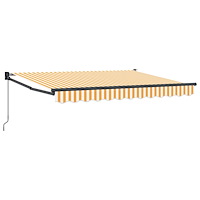 vidaXL Utdragbar markis Gul och vit 2,5 x 2 m
