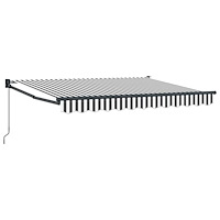 vidaXL Manuell Utdragbar Markis Antracit och vitt 2,5 x 2 m