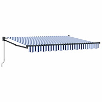 vidaXL Manuell Utdragbar Markis Blå och Vit 3 x 2 m
