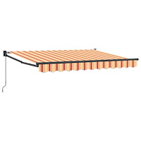 vidaXL Manuell Utdragbar Markis Gul, Orange och Vit 3,5 x 2 m
