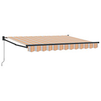 vidaXL Manuell Utdragbar Markis Orange, Grå och Blå 3,5 x 2 m