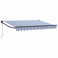 vidaXL Elektrisk Retraktabel Markis Blå och Vit 2,5 x 2 m