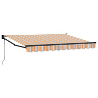 vidaXL Elektrisk Retraktabel Markis Orange, Grå och Blå 3,5 x 2 m