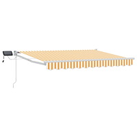 vidaXL Manuell utdragbar markis med LED-lampor Gul och Vit 3 x 2 m