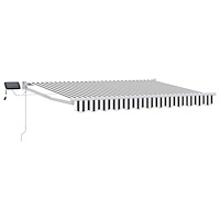 vidaXL Manuell utdragbar markis med LED-lampor 3,5 x 2,5 m