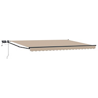 vidaXL Manuell utdragbar markis med LED-lampor Beige 4 × 3 m