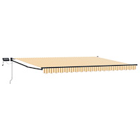 vidaXL Manuell utdragbar markis med LED-lampor 4,5 × 3 m